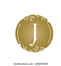 Vector Golden Florist Single Letter J Logo