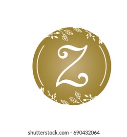 Vector Golden Florist Single Letter Z Logo