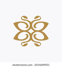 Vector Golden Flower Luxury Logo