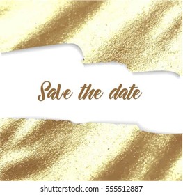 Vector golden foil background for cards and invitations, hand drawn backdrop