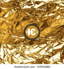 Vector golden foil background template for cards, hand drawn backdrop - invitations, posters, cards