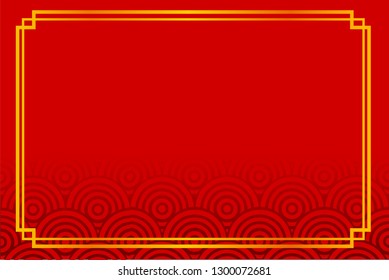 vector golden frame for certificate, placard, backdrop, and chinese new year moment, red gradual background

