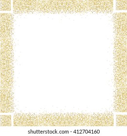Vector golden frame. The frame consists of a plurality of tiny gold particles. Luxury frame isolated on white. Gold glitter