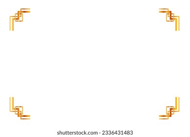 Vektor-goldener Rahmen, Doppelkontur, für die Gestaltung von Zeugnissen, Plakaten oder Mondelementen auf weißem Hintergrund
