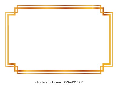 vector golden Frame, Double outline, for Certificate, Placard or lunar element design, at white background
