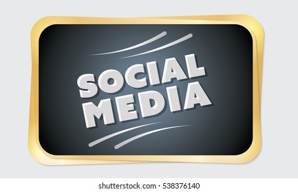Vector golden frame and headline social media