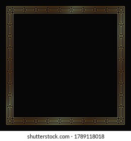 Vektor-goldener Rahmen auf schwarzem Hintergrund. Einzigartiges Art-Deco-Design.