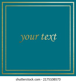 vector golden frame on a colored background for your text
