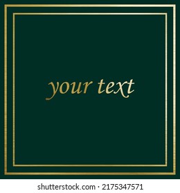 vector golden frame on a colored background for your text