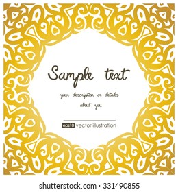 vector golden frame pattern from curls