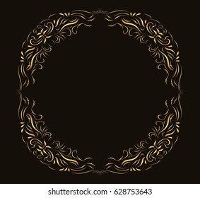 Vector golden frame for wedding invitations, menus and graphic design for luxury and unique labels and brochures for boutique shops