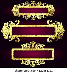 vector golden frames set