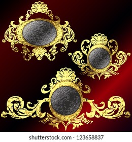 vector golden frames set