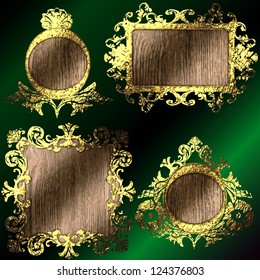 vector golden frames set