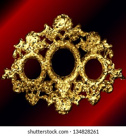 vector golden frames set