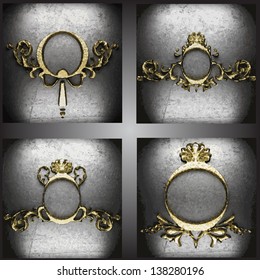 vector golden frames set