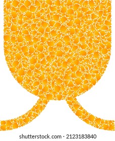 Icono vectorial de mosaico completo de la taza. La taza completa está aislada en un fondo blanco. Mosaico de objetos dorados basado en el icono de la taza completa. La imagen icónica del mosaico de la taza completa está diseñada con objetos amarillos.