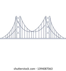 Vector Golden Gate Bridge for coloring. Illustration for children coloring book