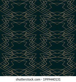 Vector golden geometric art deco seamless pattern