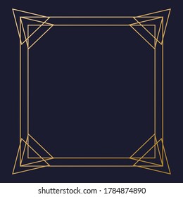 Marco geométrico vectorial dorado al estilo de los años 20, estilo artístico
