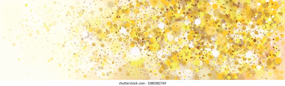 Vector golden, glitter banner. Holiday background.