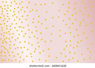Vector Golden glitter confetti on pink background