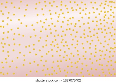 Vector Golden glitter confetti on pink background