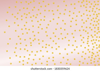 Vector Golden glitter confetti on pink background
