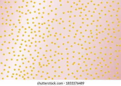 Vector Golden glitter confetti on pink background