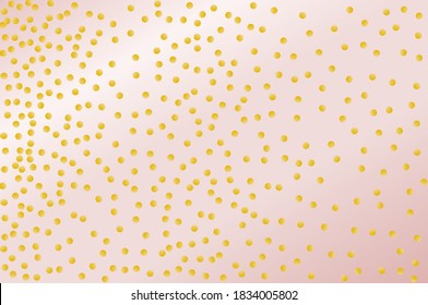 Vector Golden glitter confetti on pink background