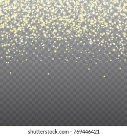 Partículas de polvo de brillo dorado vectorial. Brillo mágico brillante, explosión de polvo estrella en fondo transparente para un diseño elegante de glamour