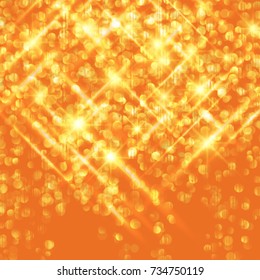 Vector golden glittering Christmas background.