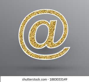 Vektor golden glitzernden E-Mail-Symbol "at".