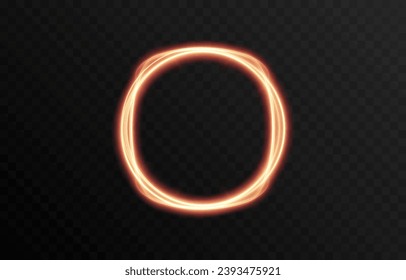Vector golden glowing lines png. Magic lines of light. Speedy twisted lines. Light trail, glowing waves. Movement of energy flow. Light effect. PNG.