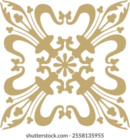 Vector golden gothic ornament. Medieval European art. Traditional patterns of Catholic cathedrals.
