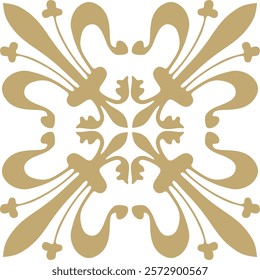 Vector golden gothic ornament. Medieval European art. Traditional patterns of Catholic cathedrals.
