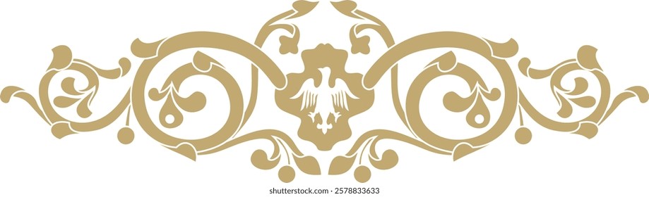 Vector golden gothic ornament. Medieval European drawing. Classic pattern of the Germans, Angles, Saxons, Franks.
