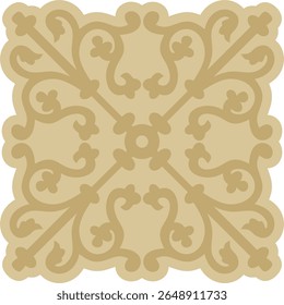 Vector golden gothic ornament. Medieval European art. Traditional patterns of Catholic cathedrals.
