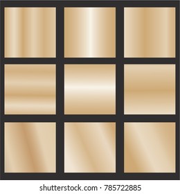 Vector golden gradients, texture, Collection.