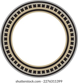 Vektor golden - grau gefärbte runde Ornament des antiken Griechenland. Klassisches Muster umrahmt römisches Reich.
