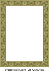 Vector golden with green Chinese rectangle, frame. Square ornaments of oriental peoples, korea, taiwan, china, hong kong, indonesia
