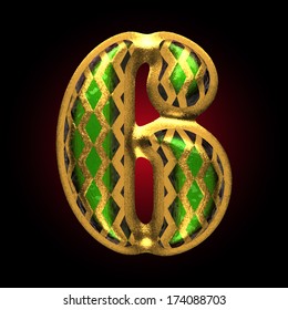 vector golden and green letter