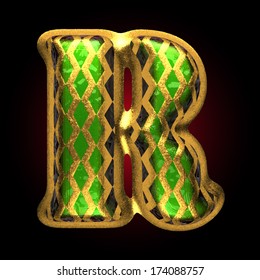 vector golden and green letter