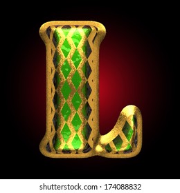 vector golden and green letter