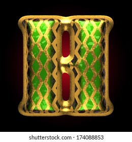 vector golden and green letter