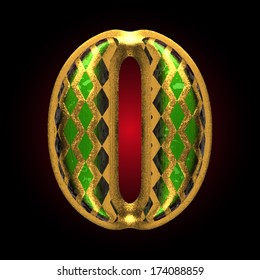 vector golden and green letter