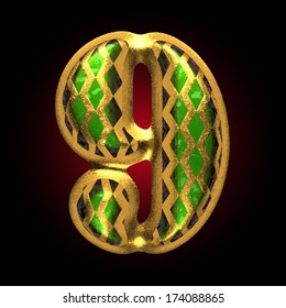 vector golden and green letter