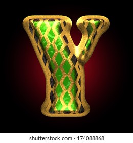 vector golden and green letter