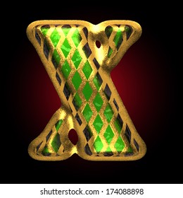 vector golden and green letter