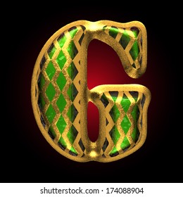 vector golden and green letter